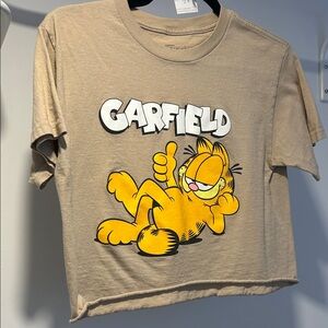 Garfield Graphic Crop Tee - Beige/Yellow